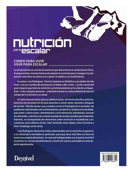 Librería y mapas Desnivel Nutrición para escalar