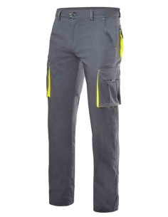 Pantalones Velilla Pantalón Stretch Bicolor Gris/Amarillo
