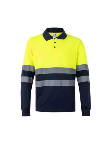 Camisetas Velilla Polo Bicolor ML Azul Marino/Amarillo